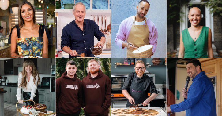 Collage of celebrity chefs headling Bishop Auckland Food Festival